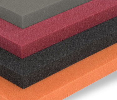 Stacked sound absorbers with smooth surface in various colours