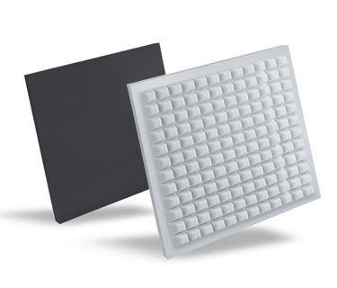 Stacked sound absorbers for grid ceilings with higher fire protection class