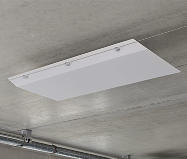 Horizontal floating acoustic sail UNIVERSE with increased fire protection class