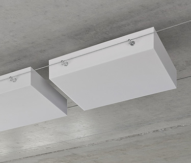 Horizontally floating sound absorber with increased fire protection class