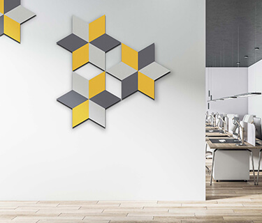 Sound absorber rhombus with felt surface DIAMOND