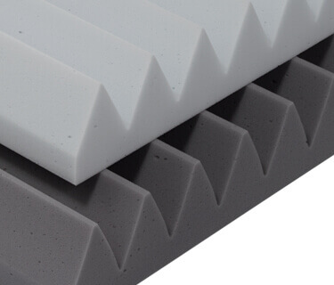 Sound absorbers with a triangular profile ROWS Plus and fire protection class DIN 4102 B1 / C-s2, d0 according to DIN EN 13501