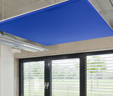 Rectangular wall / ceiling sail with fabric cover