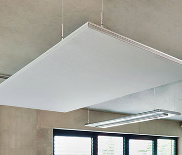 Rectangular wall / ceiling sail with fabric cover