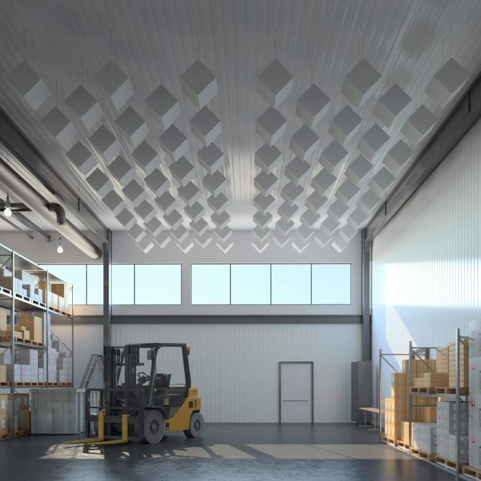 Cubic Ceiling Absorber With Flame Ant Plus Sh016cubix Industry Ceiling Absorber With Flame Ant, Soundproof Insulation Ceiling