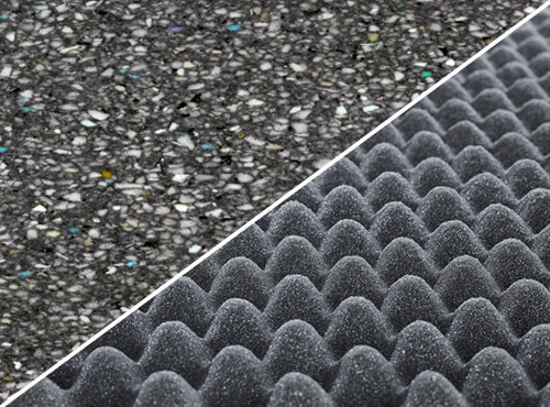 Heavy acoustic foam and nubbed foam as sound insulation Difference between heavy acoustic foam for insulation structure-borne sound and nubbed foam for dampening air-borne sound.