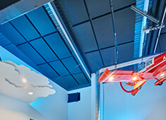 Sound insulation for the ceiling - acoustic ceilings and ceiling absorbers