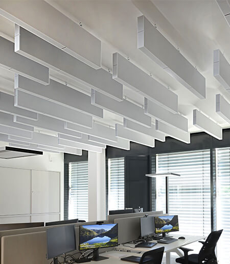Acoustic elements PEACEMAKER as sound insulation in modern offices