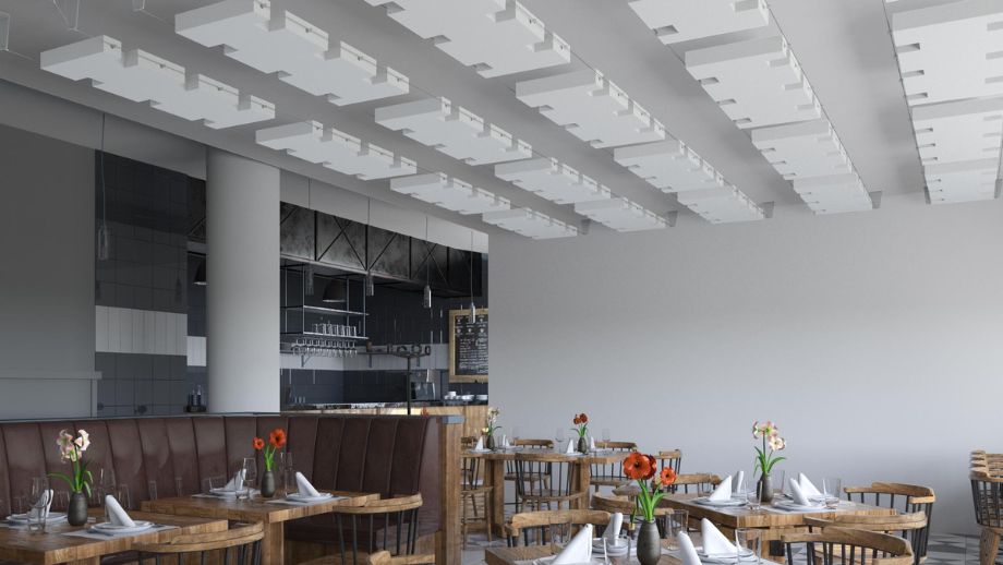 Ceiling absorber attached to the aixFOAM twostring Ceiling absorber attached to the aixFOAM twostring