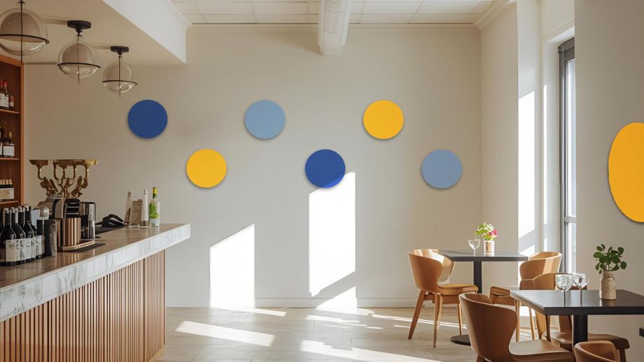 FELT Drops in sunny yellow, royal blue and sky blue FELT Drops in sunny yellow, royal blue and sky blue