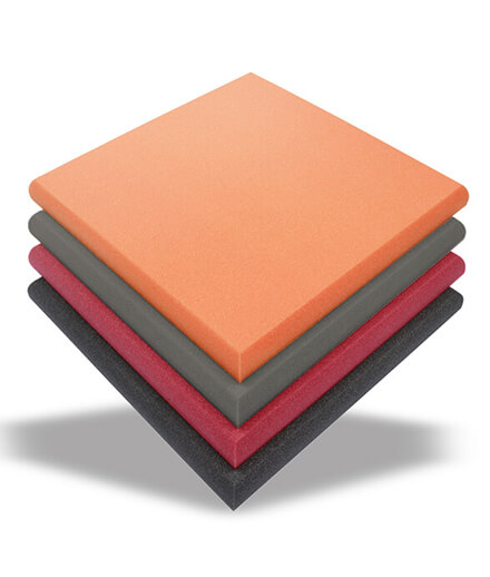 Square sound absorbers SMOOD with rounded edges