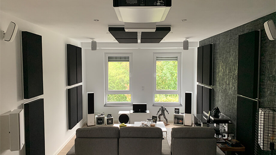 Home cinema sound insulation with FELT in suspended cassettes (upFRAME)