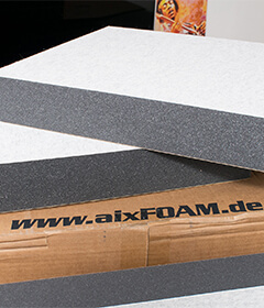 aixFOAM Sound absorber FELT with felt surface in light grey