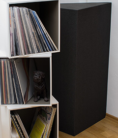 aixFOAM bass/corner absorbers in use in a music room