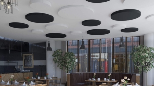 Ceiling absorbers and acoustic ceiling panels