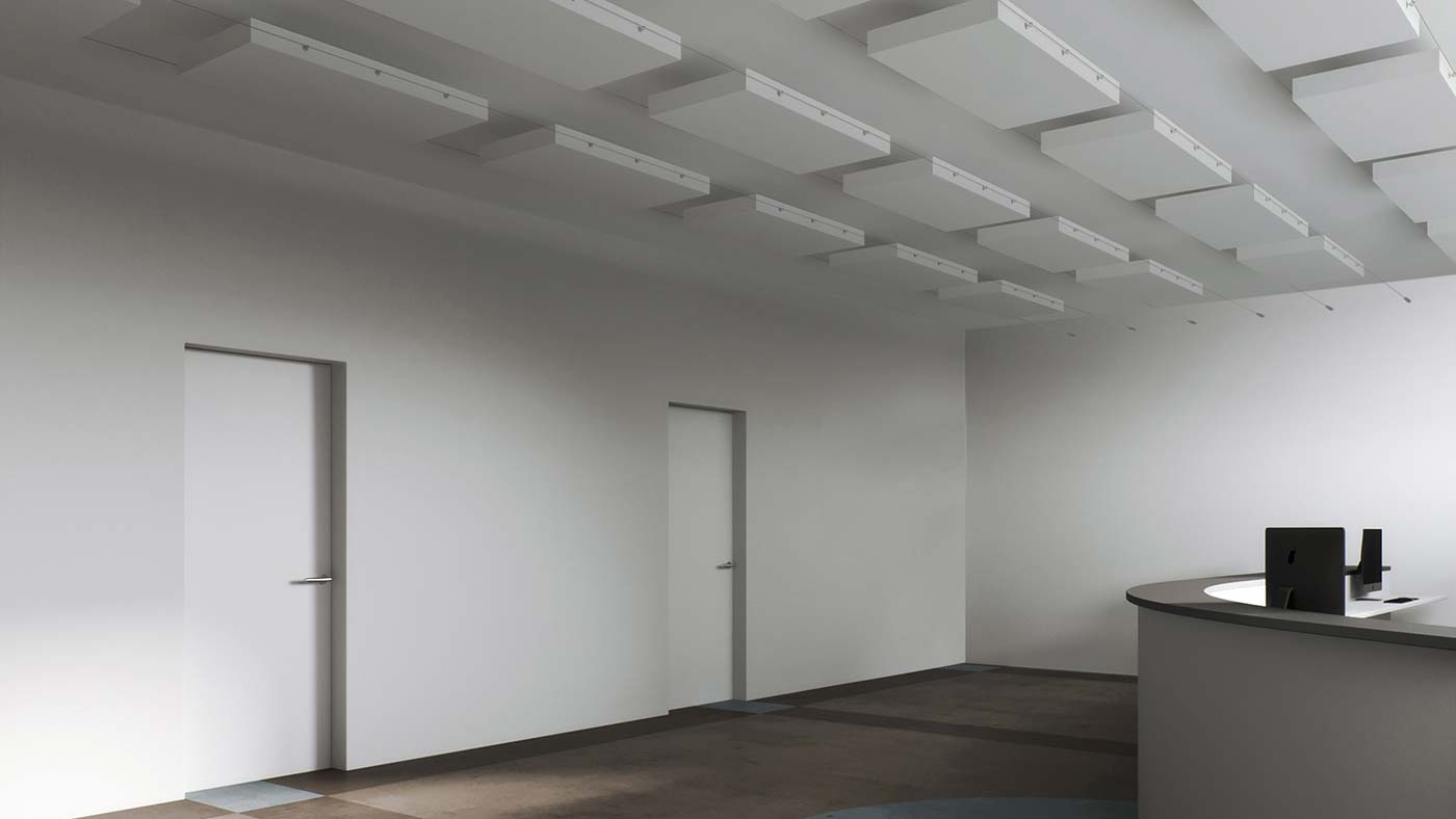 aixFOAM ceiling absorber for office & call centre